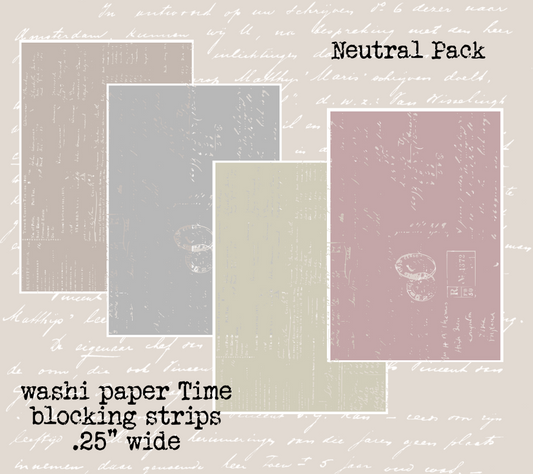 Time Blocking Strips for Journals and Planners | 4-Pack Neutral Color way | Smoke, Moss, Rose & Beige | Matching Bullet Points Available