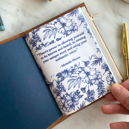 Leather Journal Traveler's Notebook Empowered Female + Espresso & Ink Mini Kit