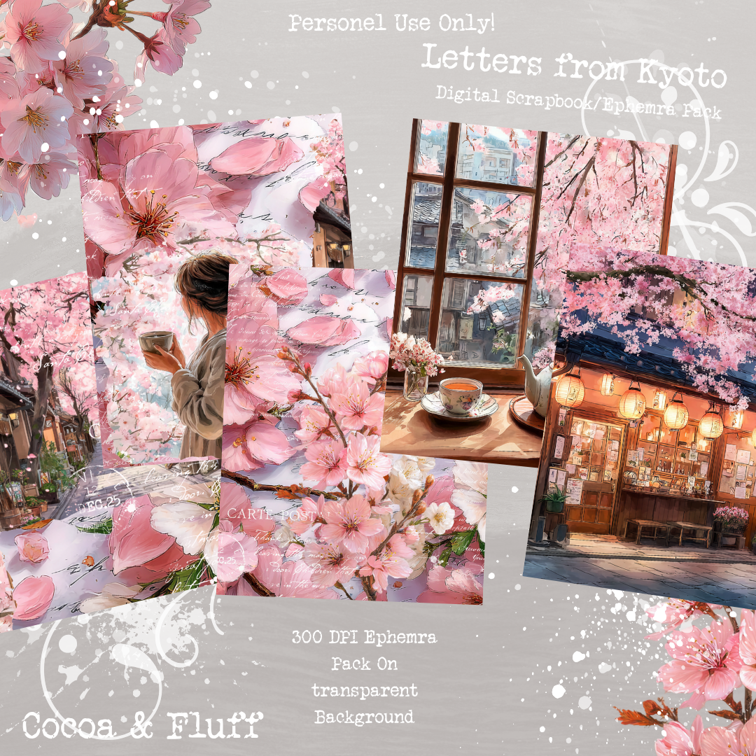 Kyoto – Digital Scrapbook + Ephemera Pack | Printable Journal & Collage Kit