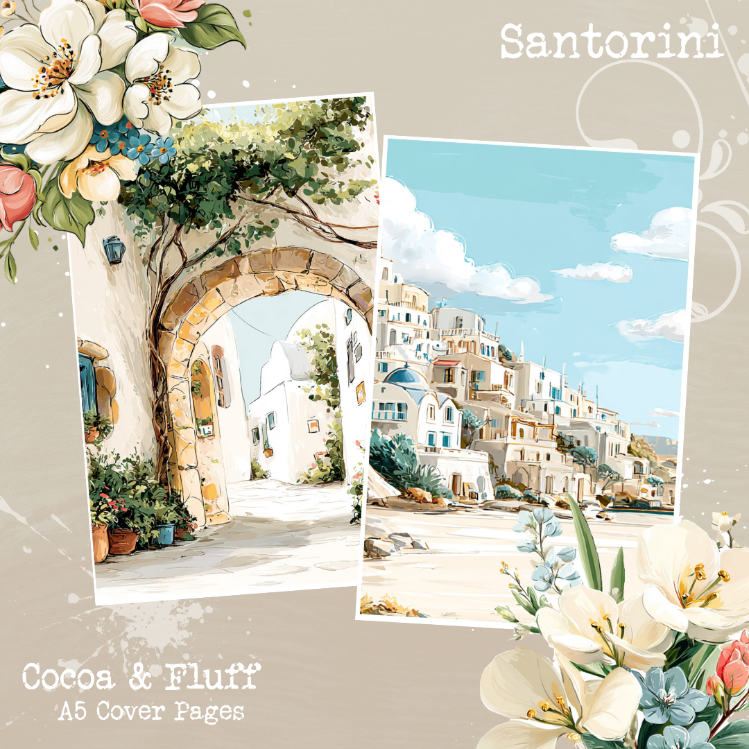 A5 Cover Sheets - NEW ITEM - Santorini