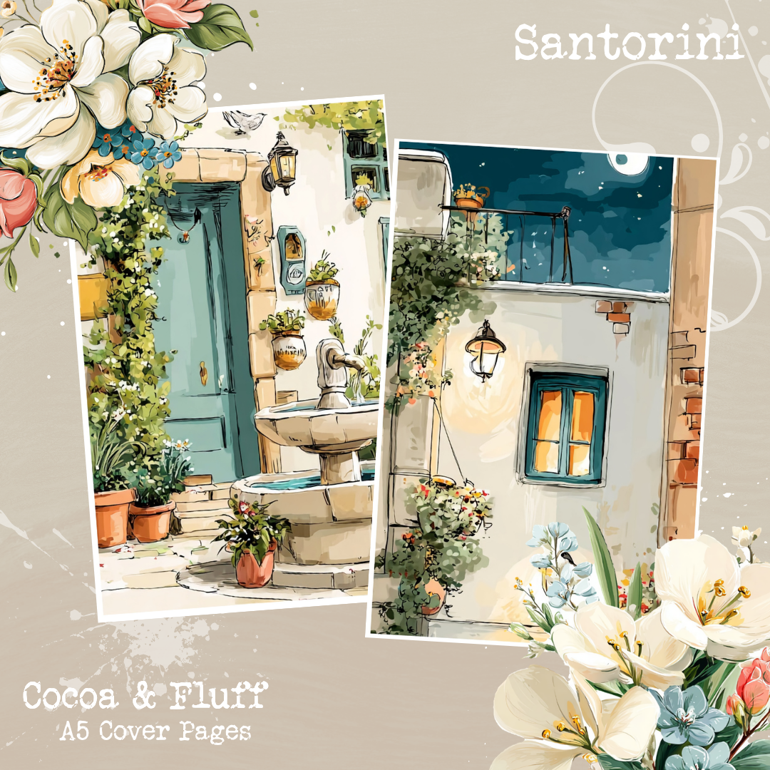 A5 Cover Sheets - NEW ITEM - Santorini