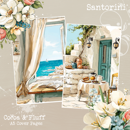 A5 Cover Sheets - NEW ITEM - Santorini