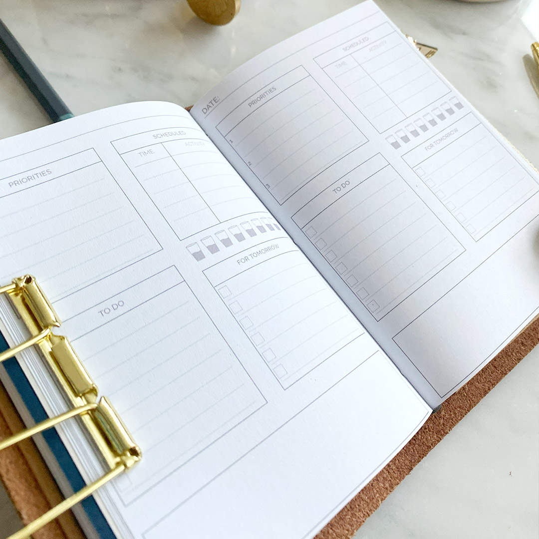 Leather Journal Traveler's Notebook Empowered Female + Espresso & Ink Mini Kit