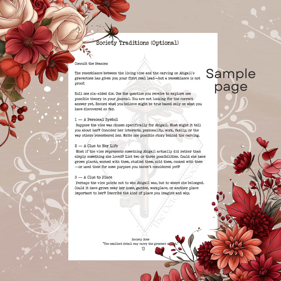 The October Society Creative Writing Adventure