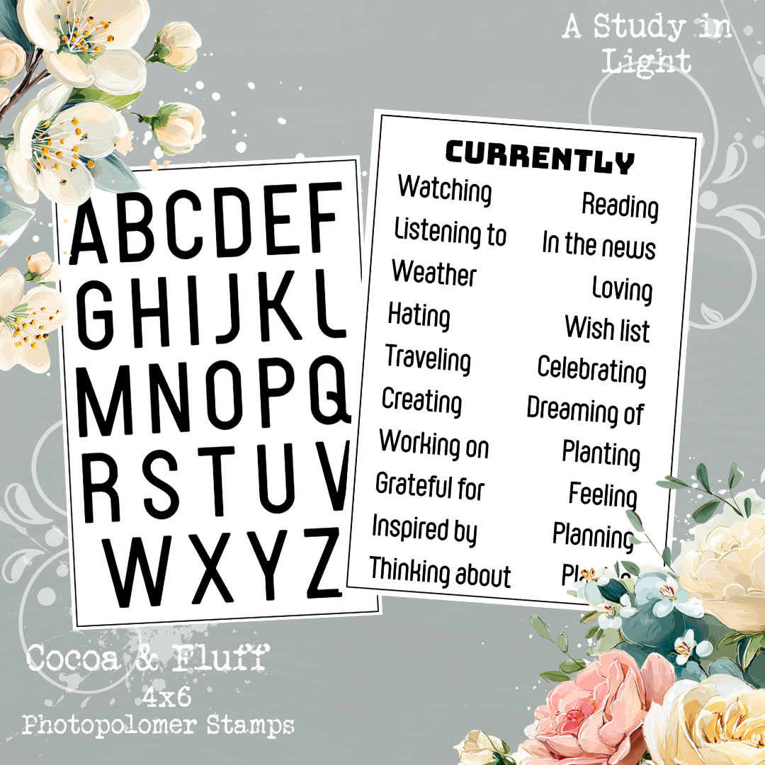 Sophia Alpha Stamp Set | 4x6 Photopolymer Stamps