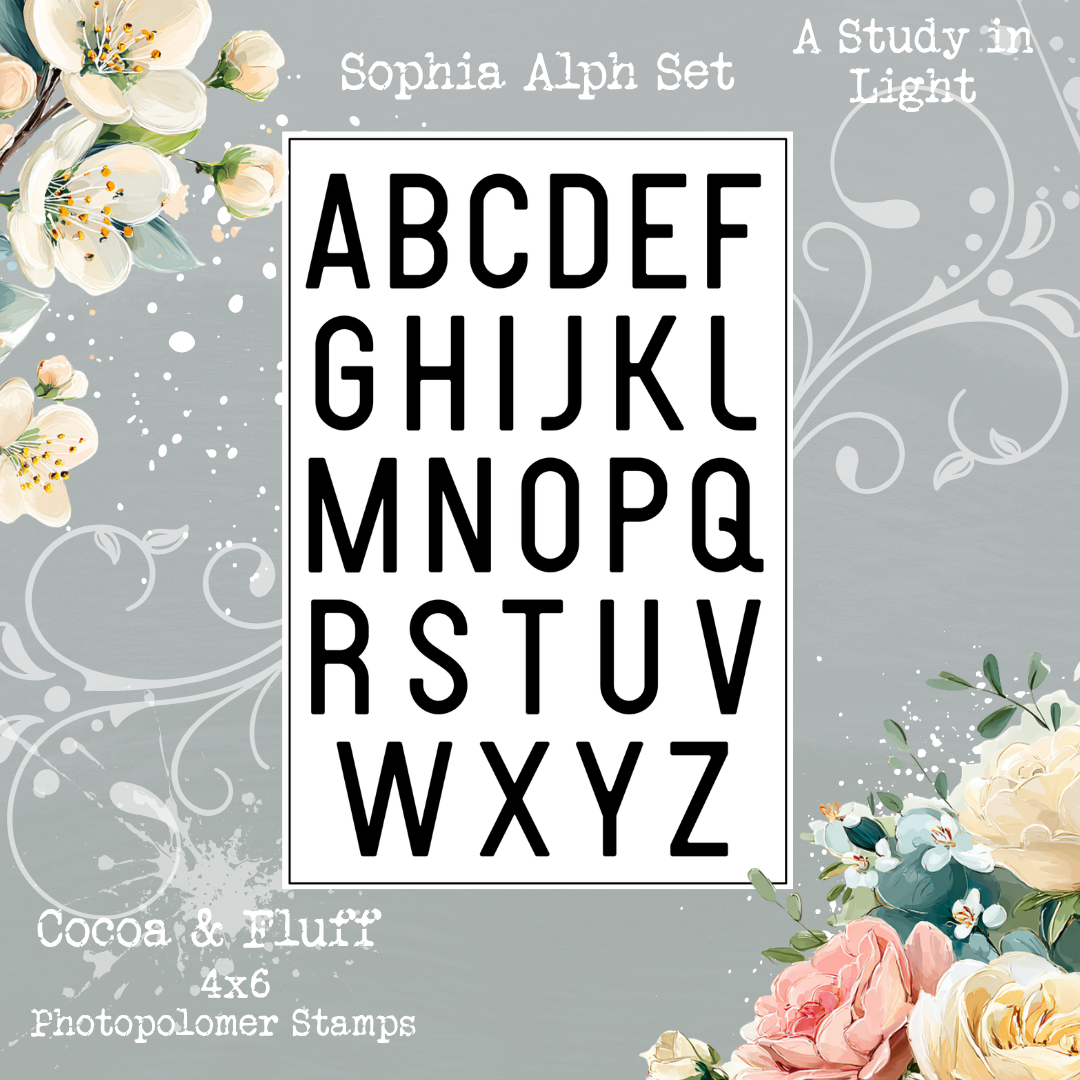 Sophia Alpha Stamp Set | 4x6 Photopolymer Stamps