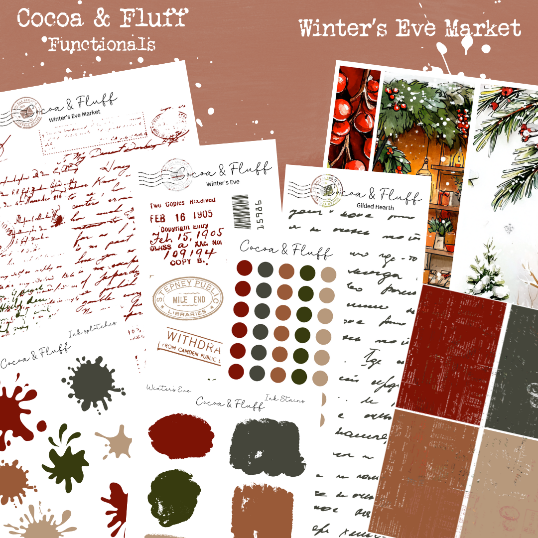 Functional Planner Stickers – Winter's Eve Market – Cocoa & Fluff
