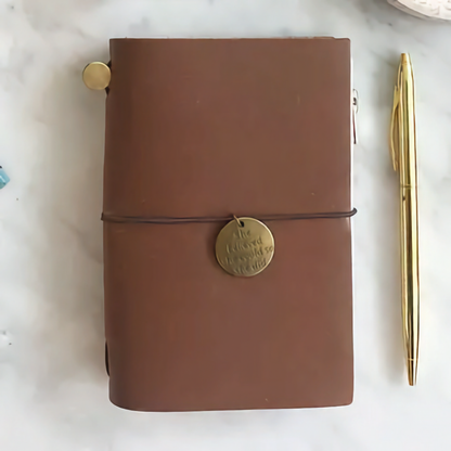 Leather Journal Traveler's Notebook Empowered Female + Espresso & Ink Mini Kit
