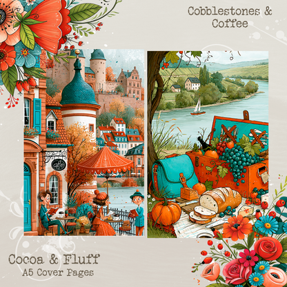 A5 Cover Sheets - NEW ITEM - Cobblestones & Coffee