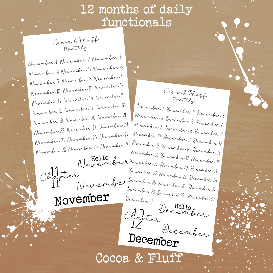 12 Months of Daily's Planner Sticker Bundle