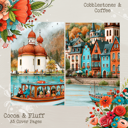 A5 Cover Sheets - NEW ITEM - Cobblestones & Coffee