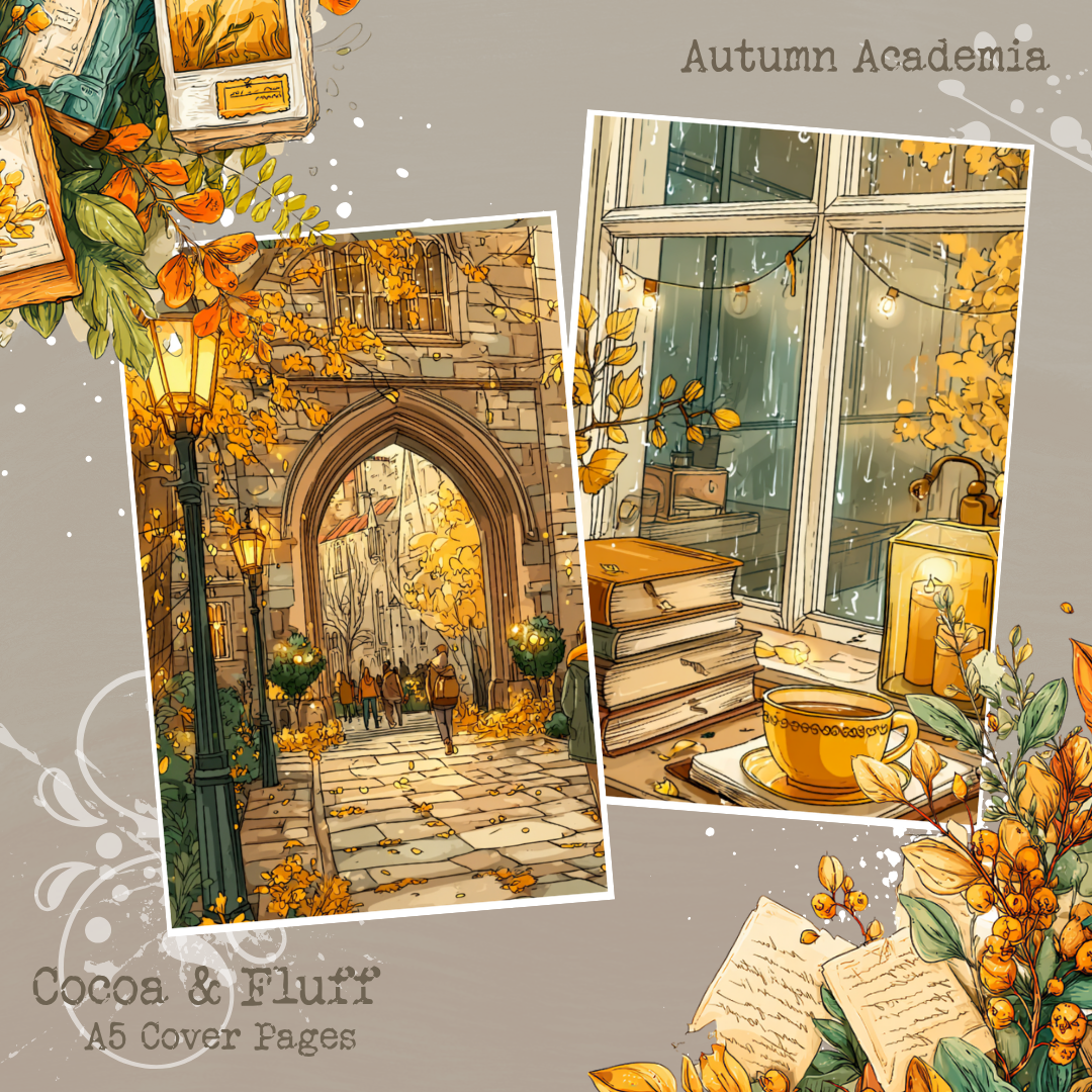 A5 Cover Sheets - NEW ITEM - Autumn Academia