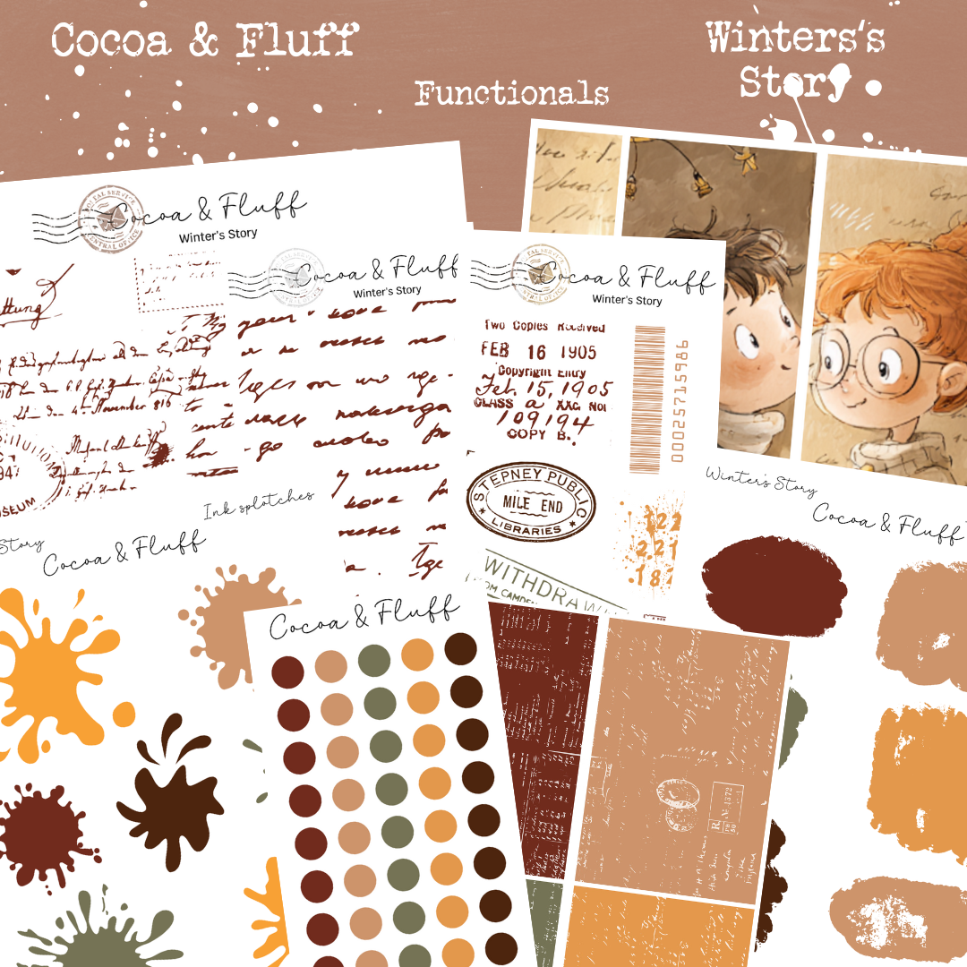 Functional Planner Stickers – Winter's Story – Cocoa & Fluff