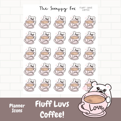 Fluff Loves Coffee Planner Icons