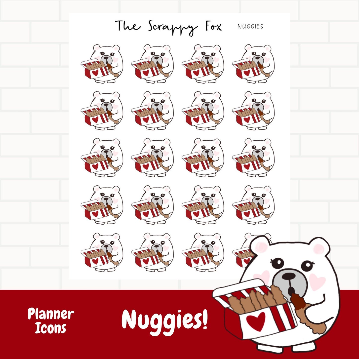 Chicken Nuggets Planner Icons