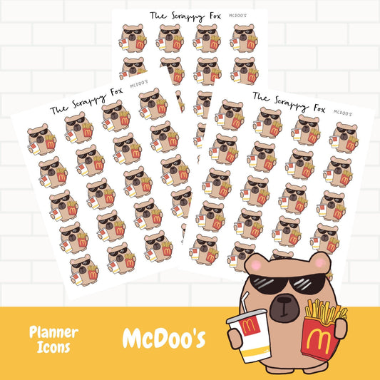 Burger and fries Planner Icons
