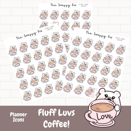 Fluff Loves Coffee Planner Icons