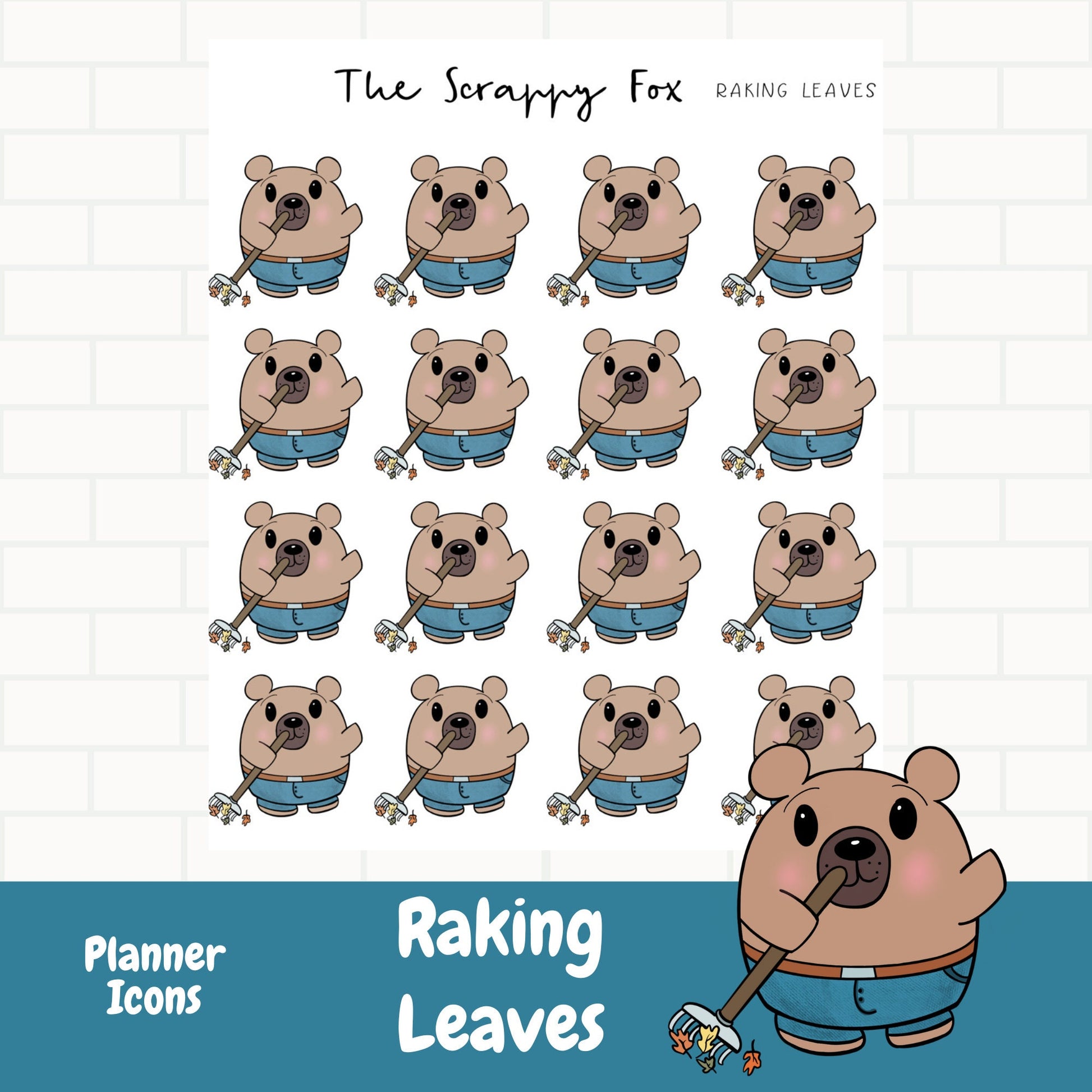 Raking File Custom Raking Leaves Planner icons – Cocoa & Fluff