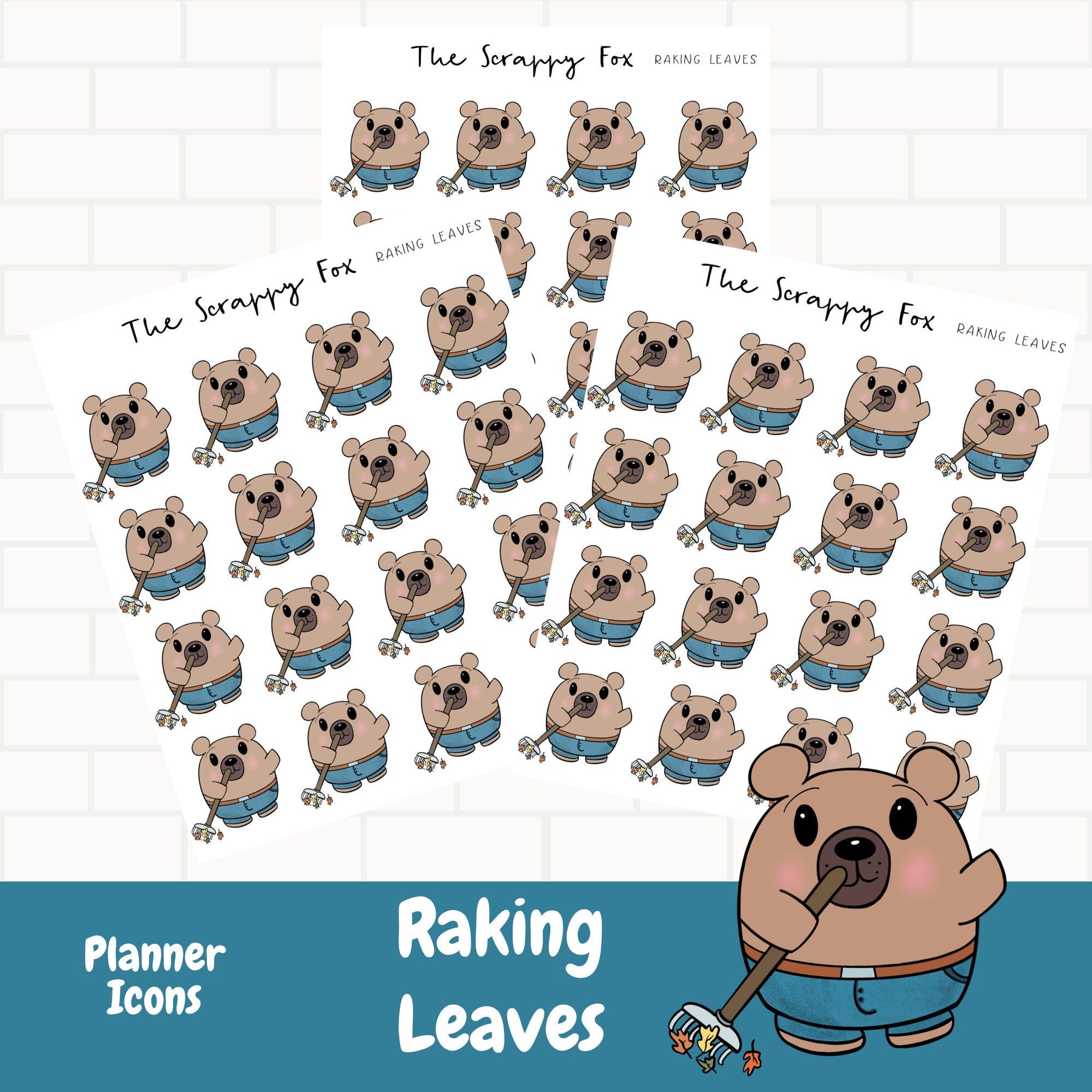 Raking File Custom Raking Leaves Planner icons – Cocoa & Fluff