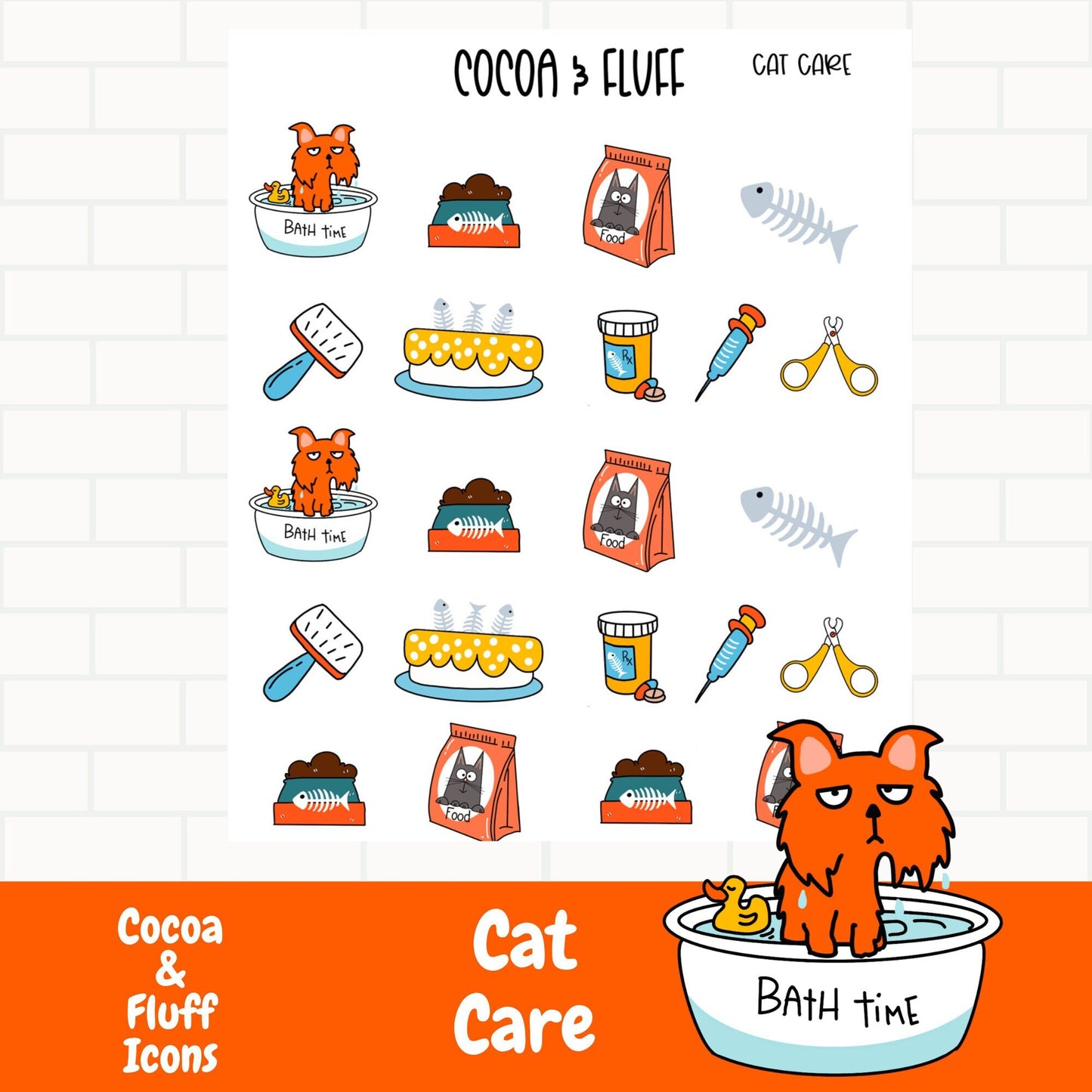 Cat Care Planner Icons