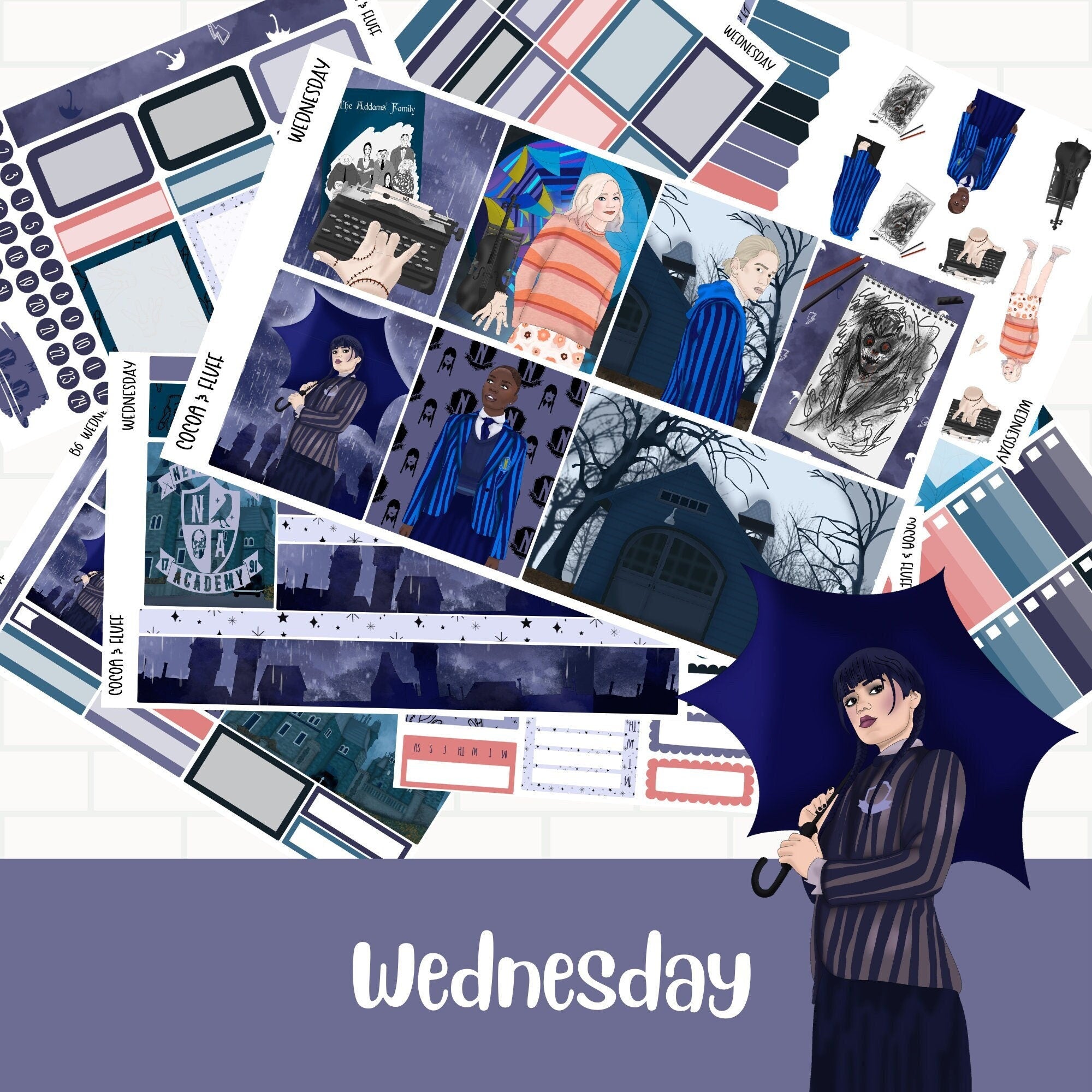 Nevermore Standard Vertical Weekly Sticker Kit – Cocoa & Fluff