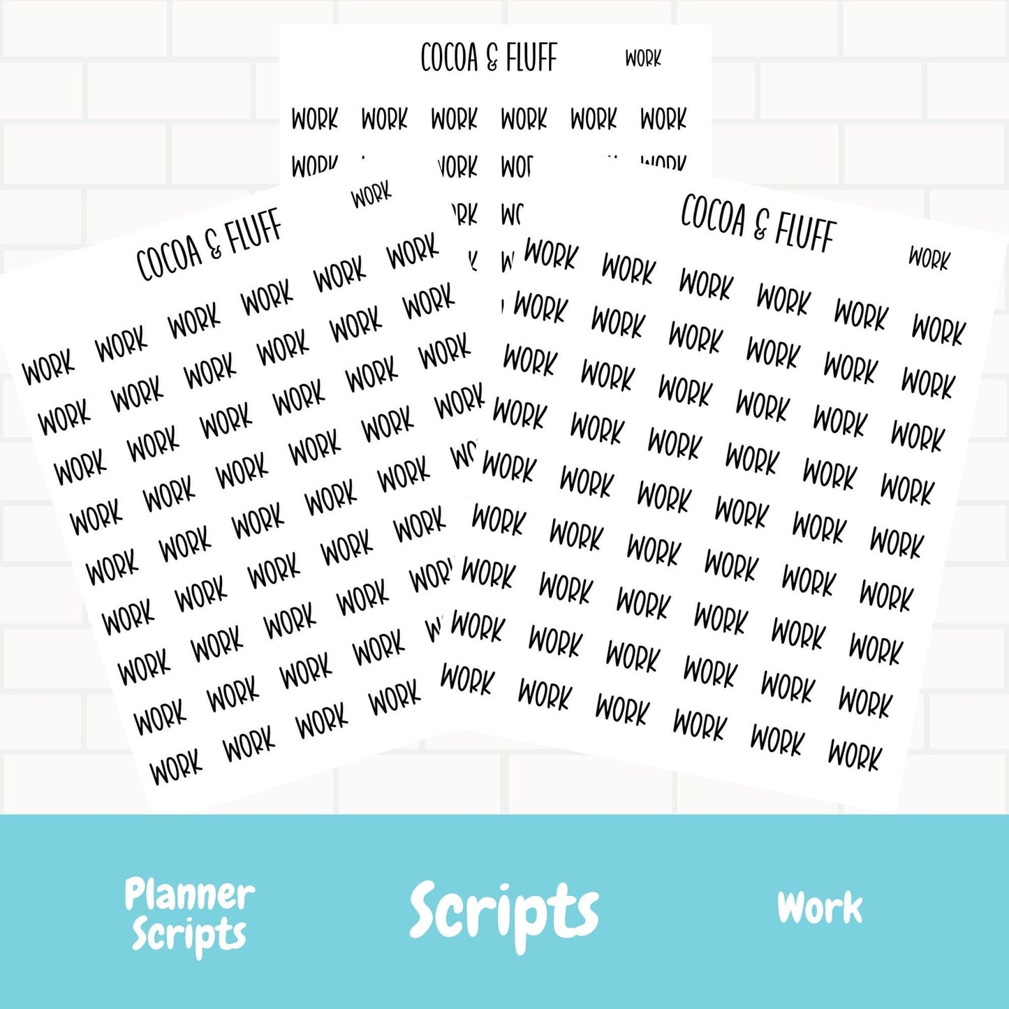 Work Time Script Stickers