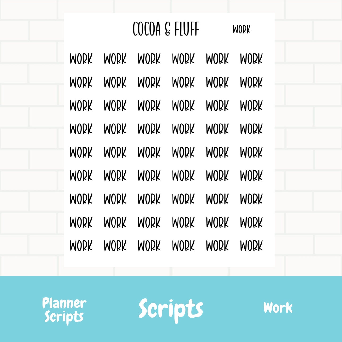 Work Time Script Stickers