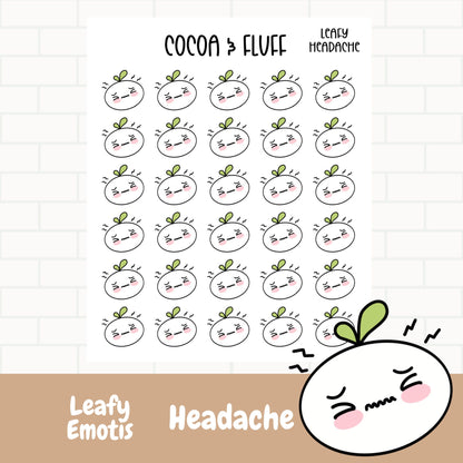 Headache Leafy Planner Icons