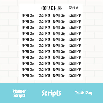 Trash Day Script Stickers