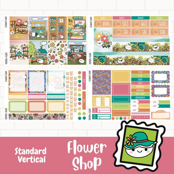 Flower Shop Standard Vertical Weekly Sticker Kit – Cocoa & Fluff
