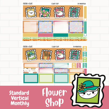 Flower Shop Standard Vertical Monthly Sticker Kit