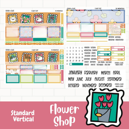 Flower Shop Standard Vertical Monthly Sticker Kit