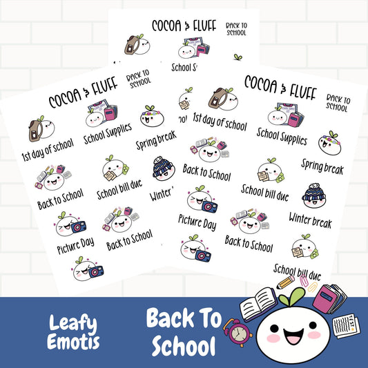 Back To School Leafy Planner Icons