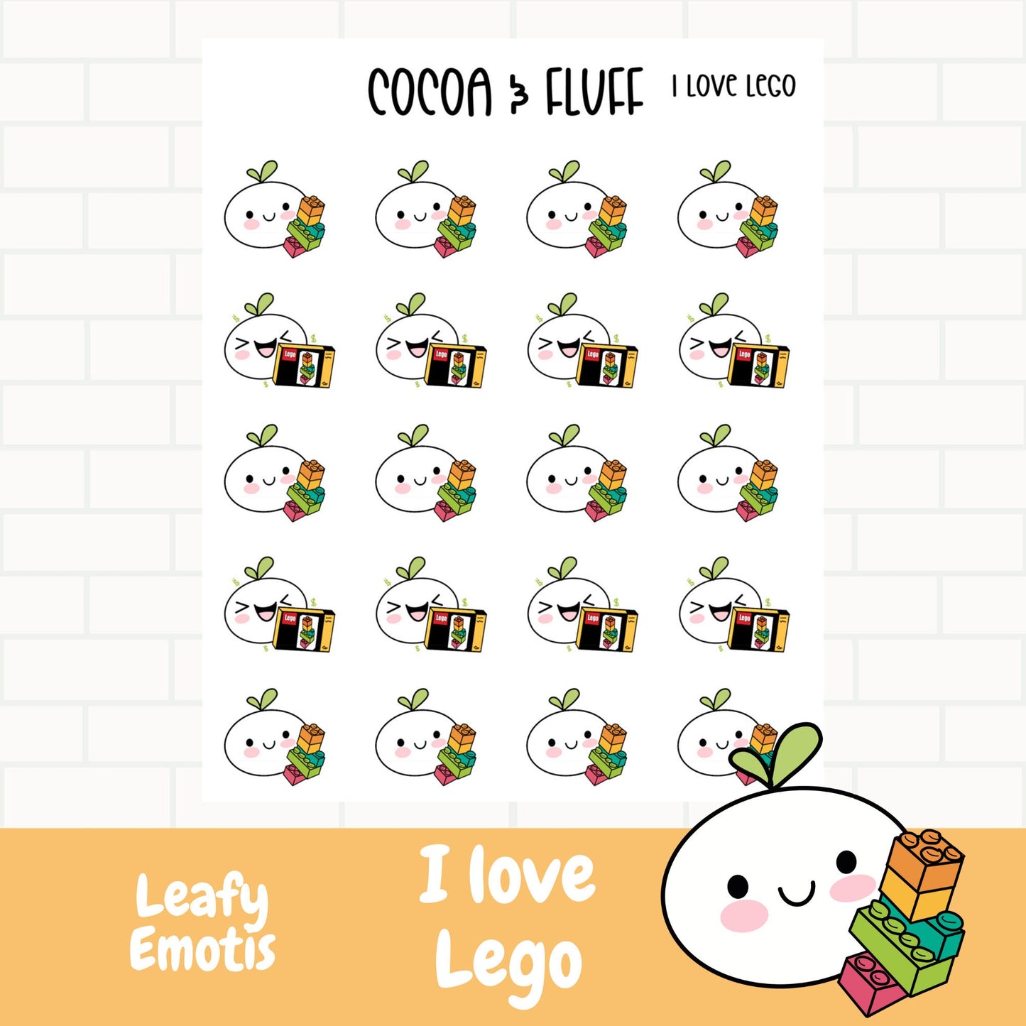 I Love Lego Leafy Planner Icons