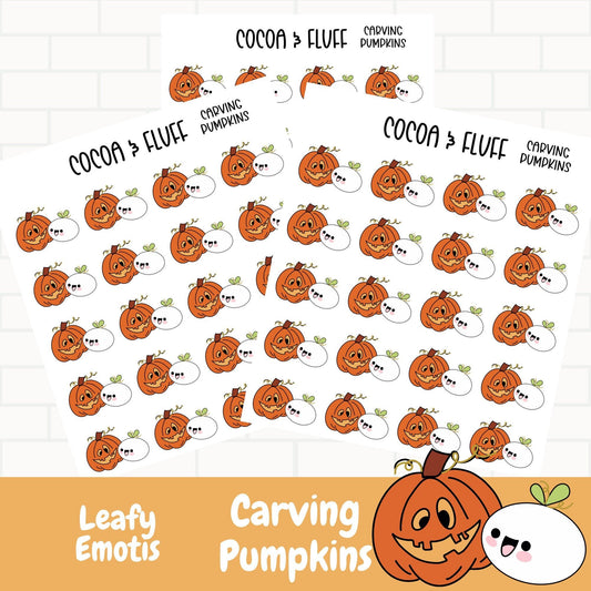 Pumpkin Carving Leafy Planner Icons
