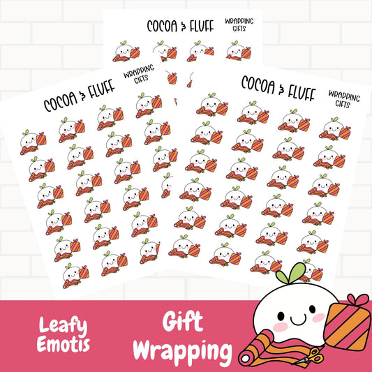 Gift Wrapping Leafy Planner Icons