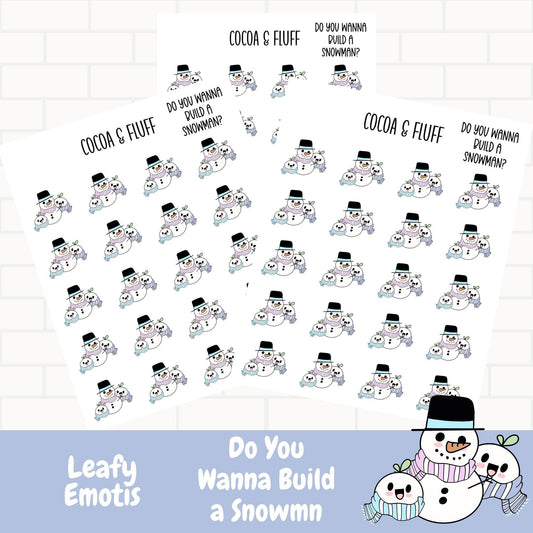 Snowman Building Leafy Planner Icons