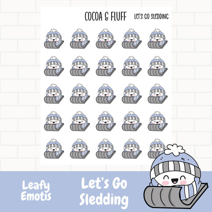 Winter Sledding Leafy Planner Icons
