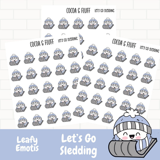 Winter Sledding Leafy Planner Icons