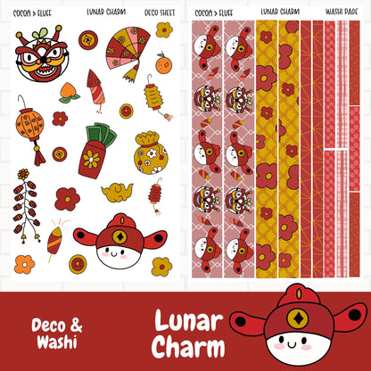 Lunar Charm Leafy Deco Sticker Bundle
