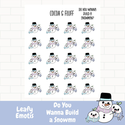 Snowman Building Leafy Planner Icons