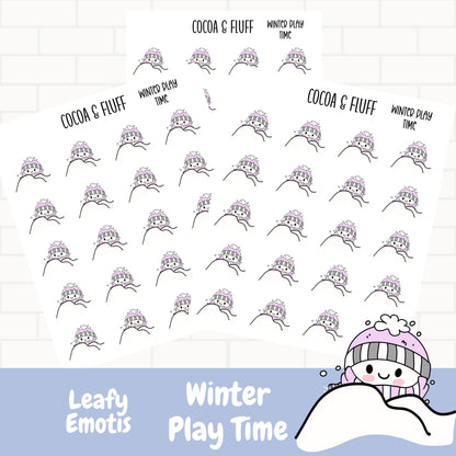 Playing In The Snow Leafy Planner Icons