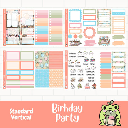 Birthday Party Standard Vertical Weekly Sticker Kit
