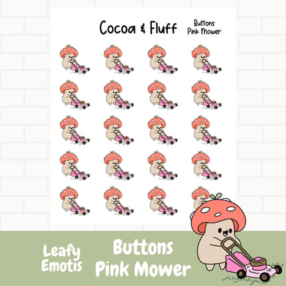 Buttons Pretty Pink Mower Planner Icons