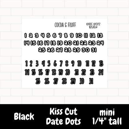 Color Filled Date Dots Planner Stickers