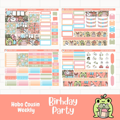 Birthday Party Hobonichi Cousin Weekly Sticker Kit