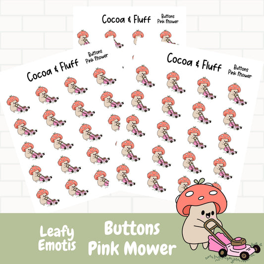 Buttons Pretty Pink Mower Planner Icons