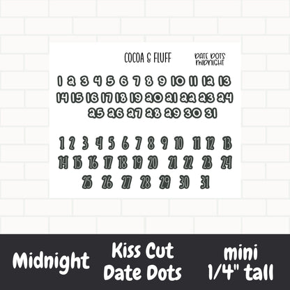 Color Filled Date Dots Planner Stickers