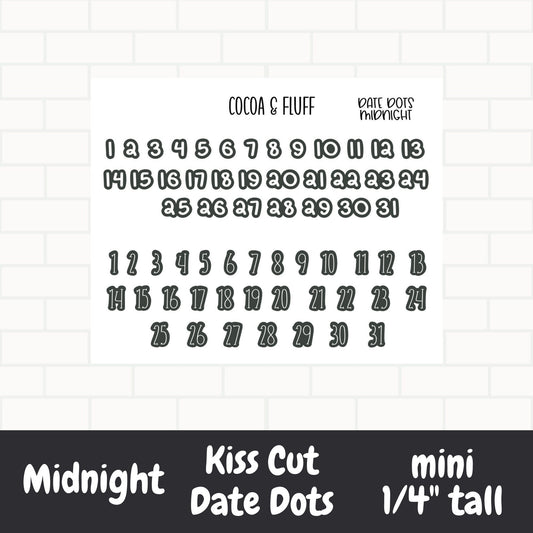 Color Filled Date Dots Planner Stickers