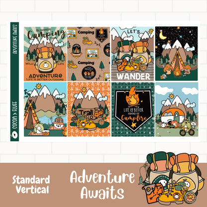 Adventure Awaits Standard Vertical Weekly Planner Stickers